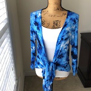 LS blue and white Page flowy cardigan